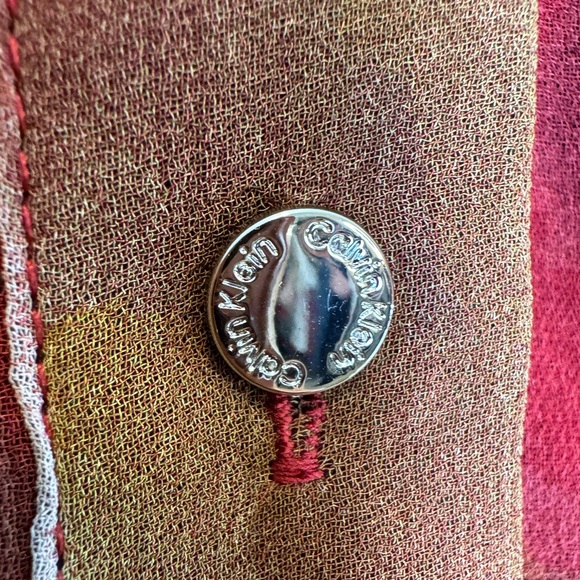 Calvin Klein Red and Gold Graphic Blouse Plus Size Women's 1X - Picture 6 of 10